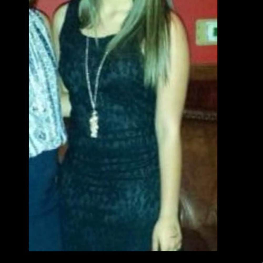 ALL LACE, form fitting, high low black dress - Picture 3 of 3